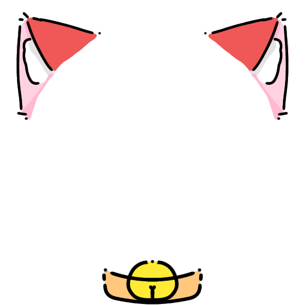 orange collar red cat ears Decoration